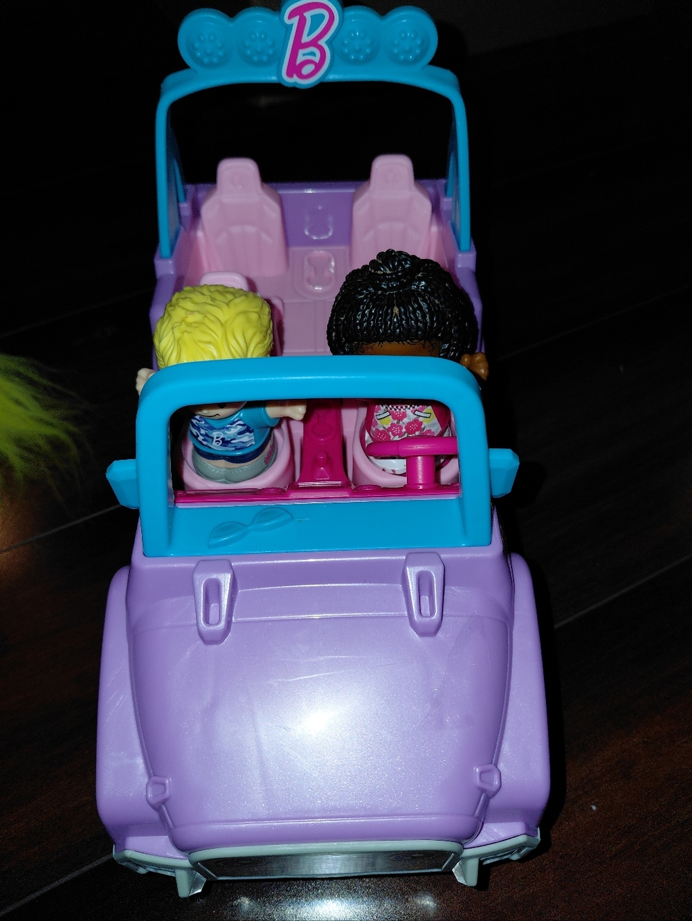 Talking little people Purple and Blue Convertible with Two Doll Passengers